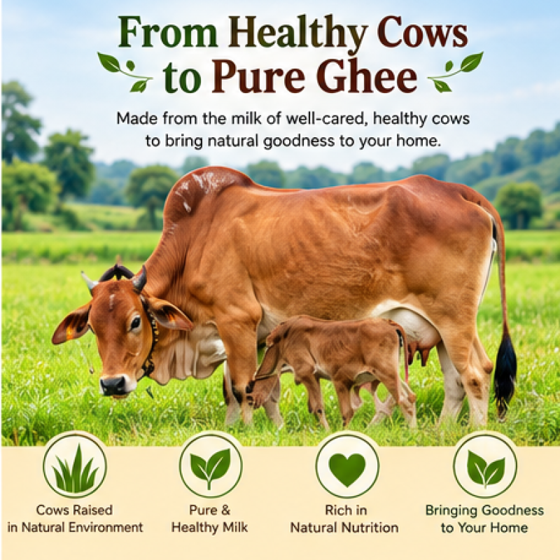 Emrat Natural & Pure A2 Desi Cow Ghee | Traditional Bilona Method | Rich Aroma & Golden Colour | Pure Cow Ghee for Cooking, Pooja & Daily Nutrition  1000ml